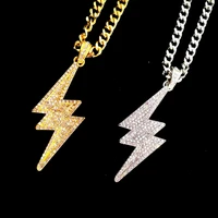 jewelry new fashion retro full zircon lightning necklace mens hip hop party accessories pendant necklace jewelry for men gifts