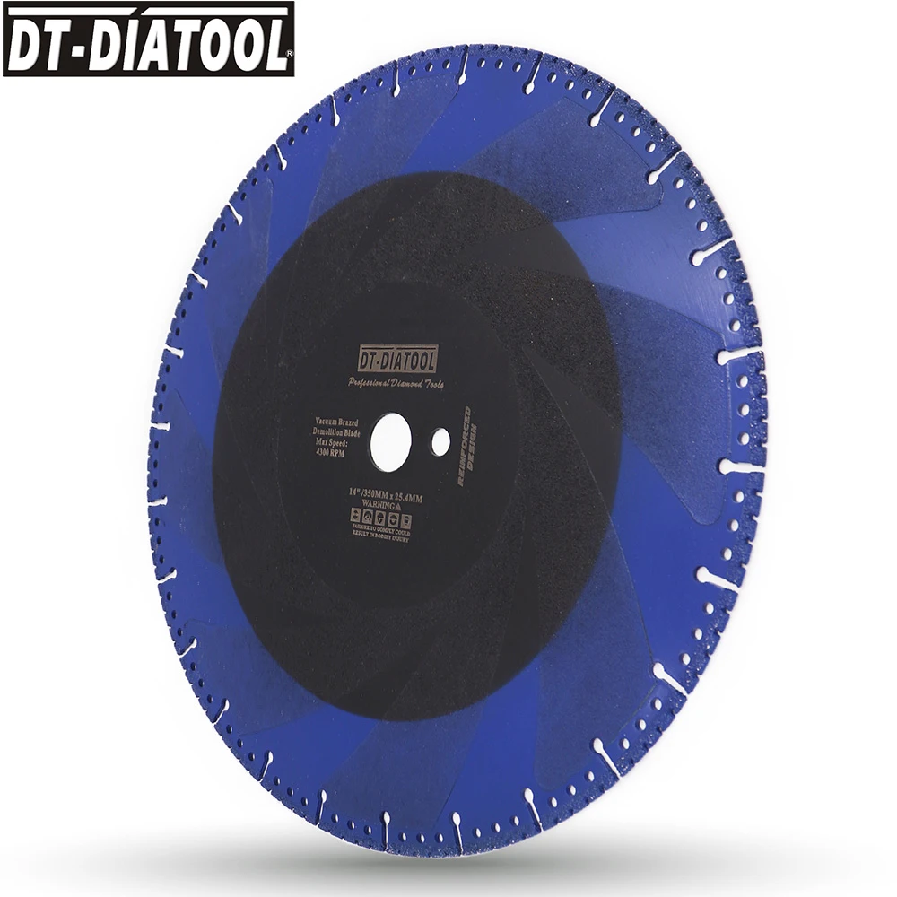 

DT-DIATOOL 2pcs 350mm/14" Vacuum Brazed Diamond Cutting Disc one-for-all Blade Rescue Saw Blade Cast Iron rebar Steel Pipe Stone