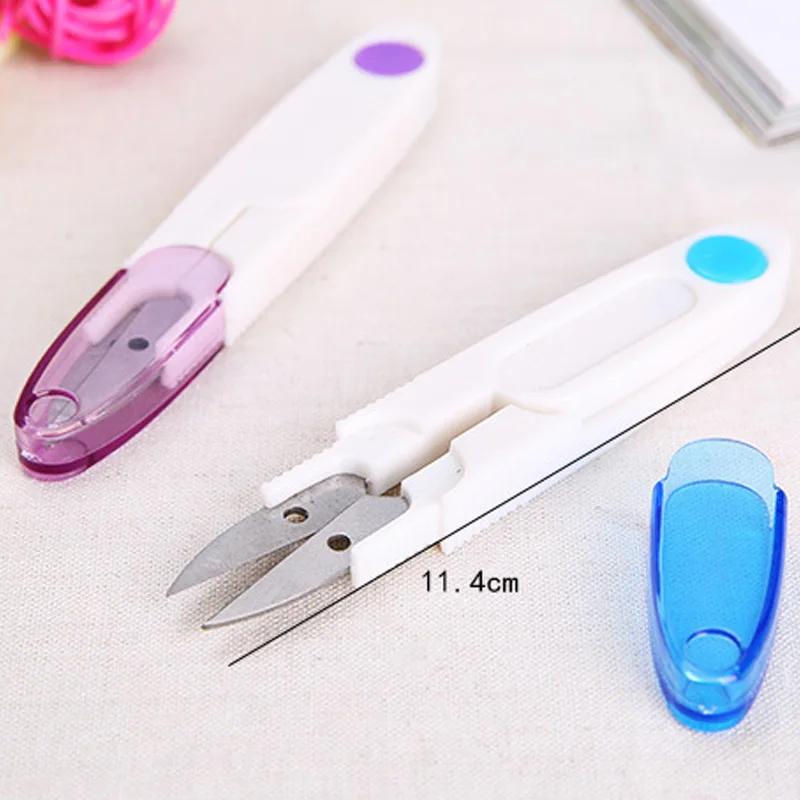 Рыбацкие ножницы цветные дополнительные маленькие с крышкой прозрачные Пряжа