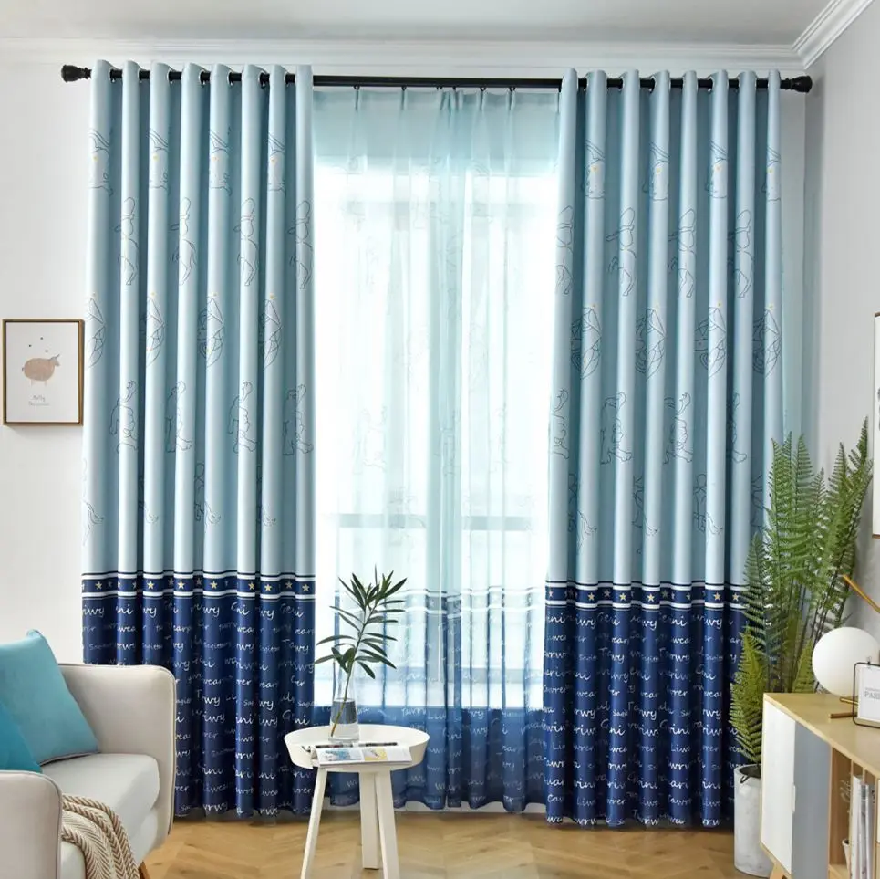 Northern Europe's Twelve-Star Simple and Modern Full-light Curtains for Living Dining Room Bedroom. | Дом и сад