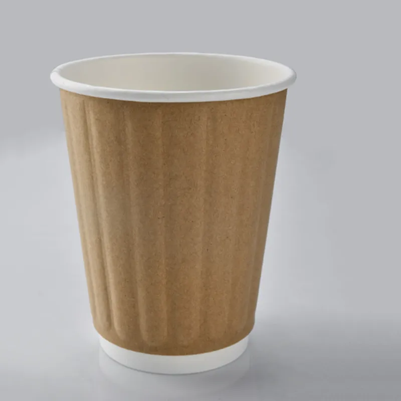 50 шт. одноразовые двухслойные бумажные чашки утолщенные антиожоговые для