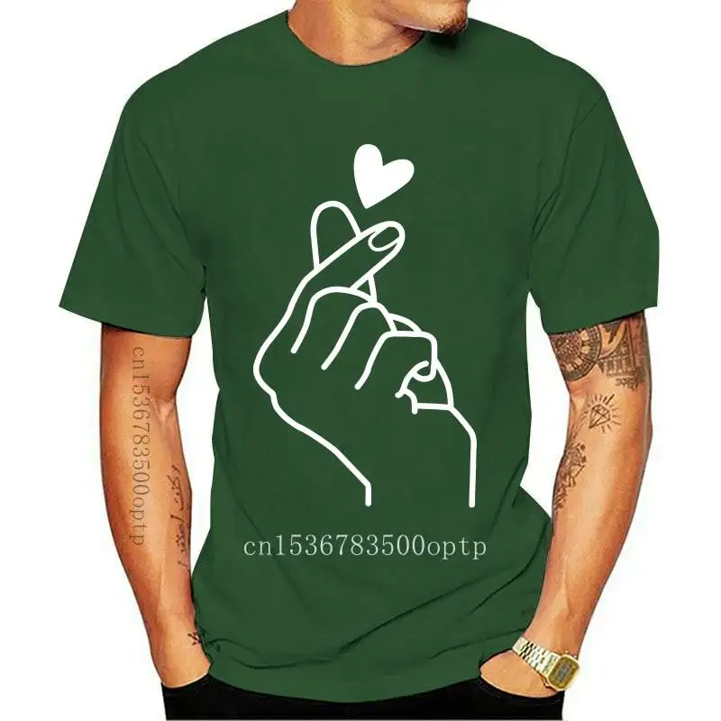 

New ZOGANKIN Women's T-shirt Short Sleeve Cotton T shirt Female Heart Gesture Print Black Shirts Girls Summer Fashion Clothes
