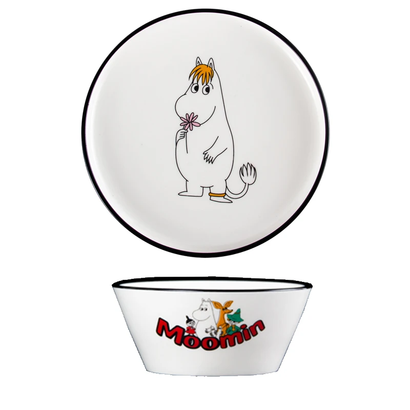 Скандинавский стиль Moomin 8 дюймов стейк керамическая тарелка рисовая чаша ложка Amy Shili мультфильм керамическая детская посуда