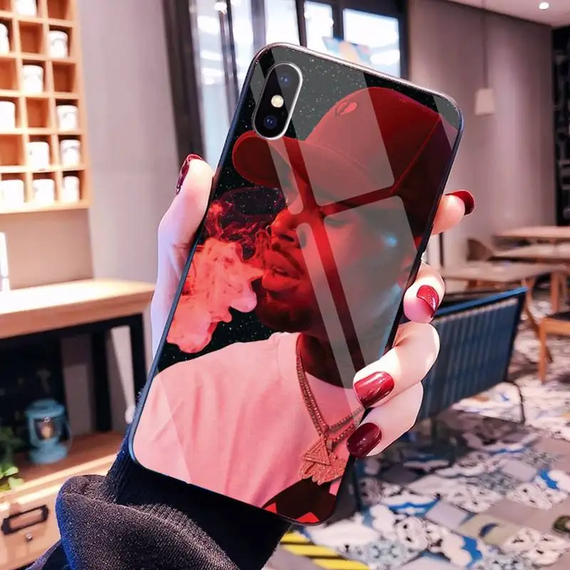 

CUTEWANAN Chris Brown Rap Hot singer Silicone Phone Case Tempered Glass For iPhone 11 Pro XR XS MAX 8 X 7 6S 6 Plus SE 2020 case