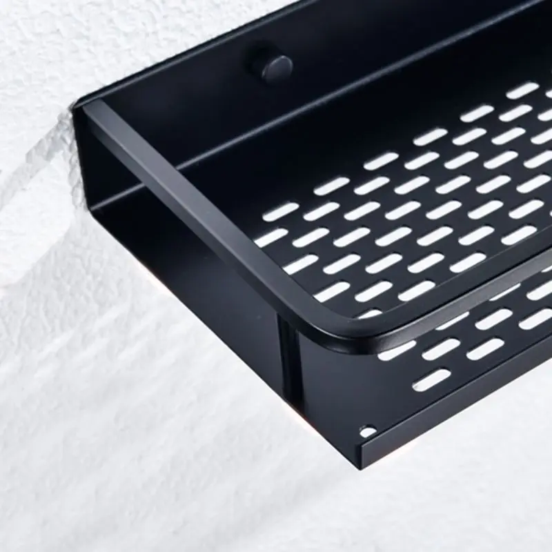 

Wall Mounted Aluminum Storage Rack Punch-free Bathroom Kitchen Shelf Storage Organizer for Shampoo Shower Gel