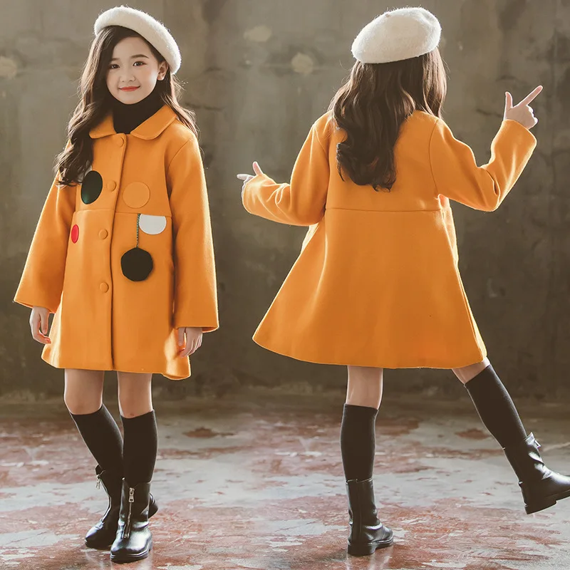 

Winter Coat For Girls Thick Wool Jacket For Girls Fashion Dots Kids Outerwear Autumn Teenage Clothes For Girls 4 6 8 10 12 Years