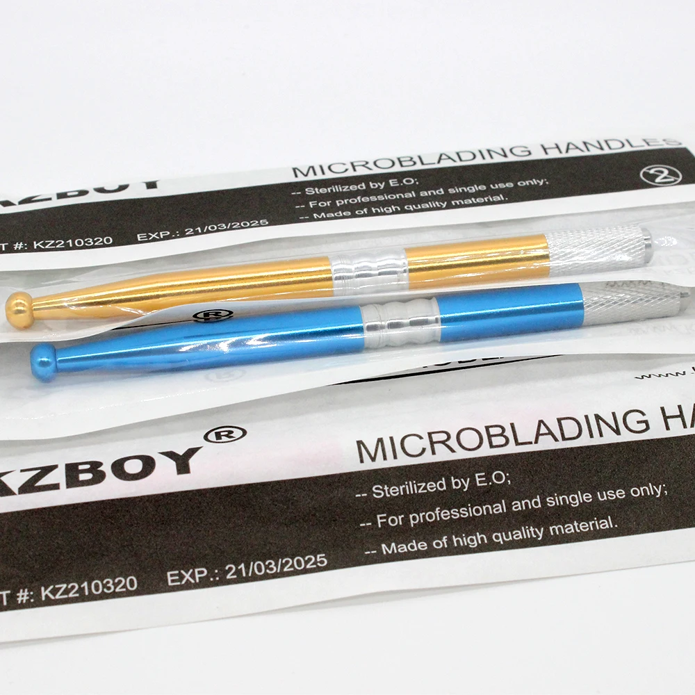 KZBOY 20PCS  EO Gas Sterilized Disposable Microblading Handles Eyebrow Tattoo Pen Hand Tool for Microblade and Needles