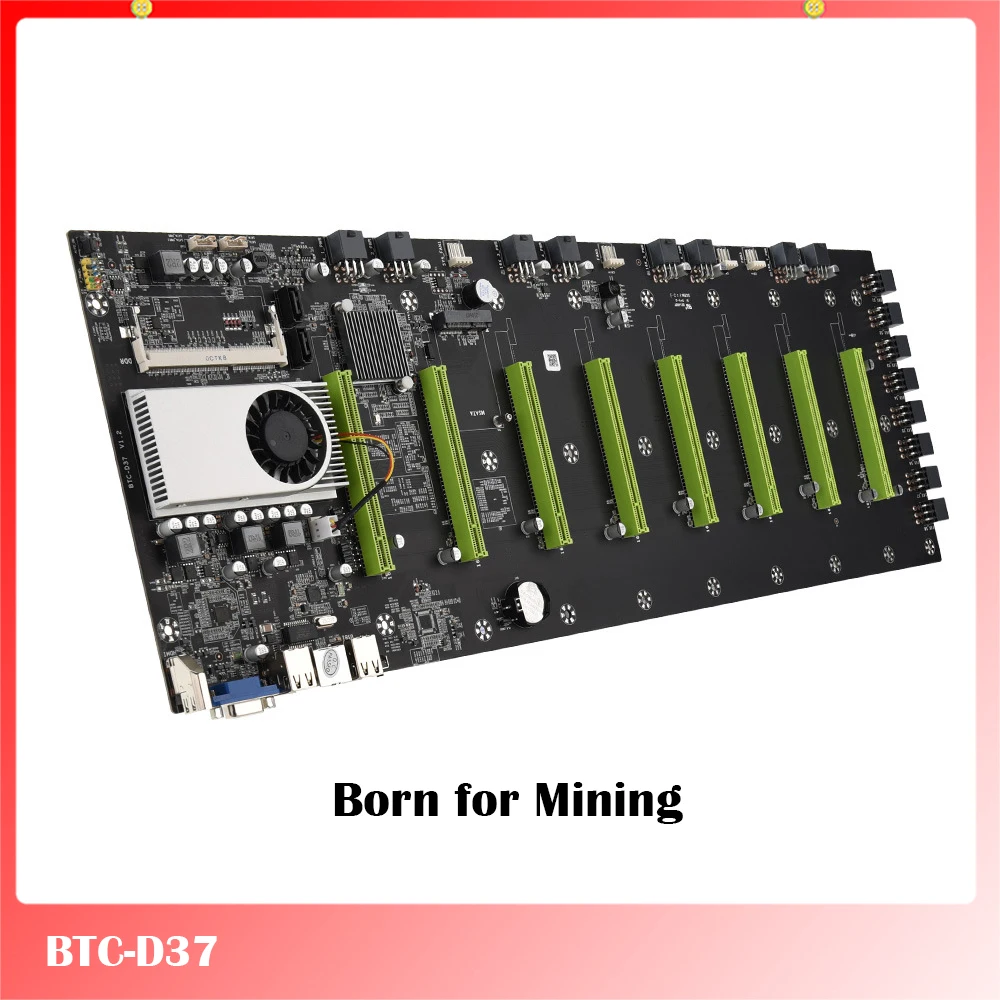 Günstig Bergbau Motherboard Für BTC-D37 HM63 DDR3 8 PCIe Perfekte Test, Gute Qualität