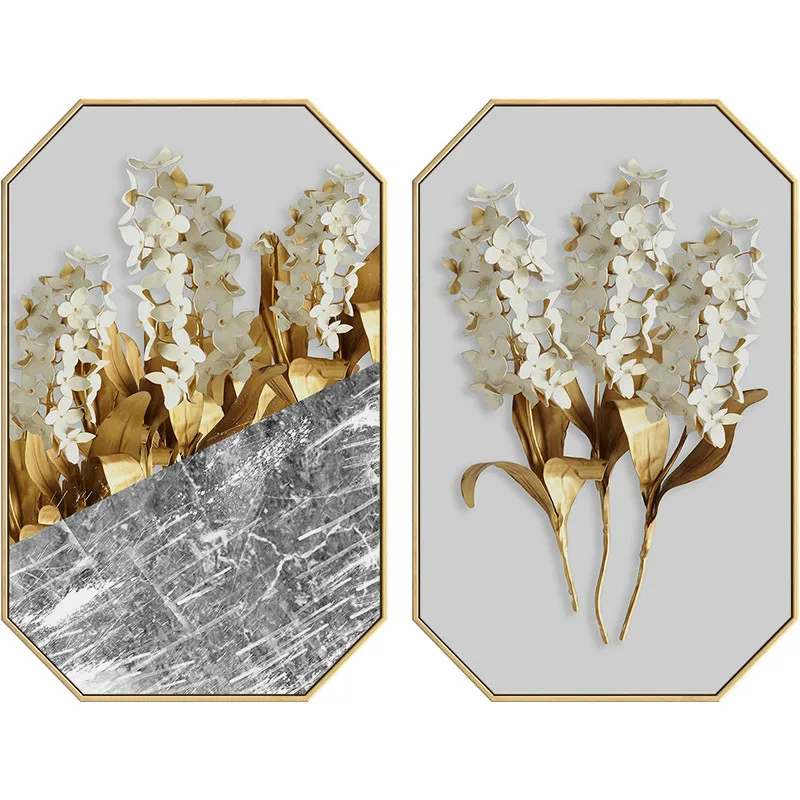 

Ручная роспись Золотые листья креативная подвесная живопись современная простая светильник Роскошная живопись абстрактная гостиная деко...