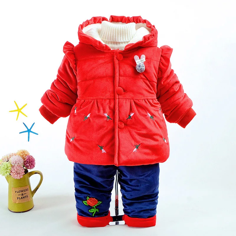 Комплекты зимней одежды для маленьких девочек детская Рождественская зимняя