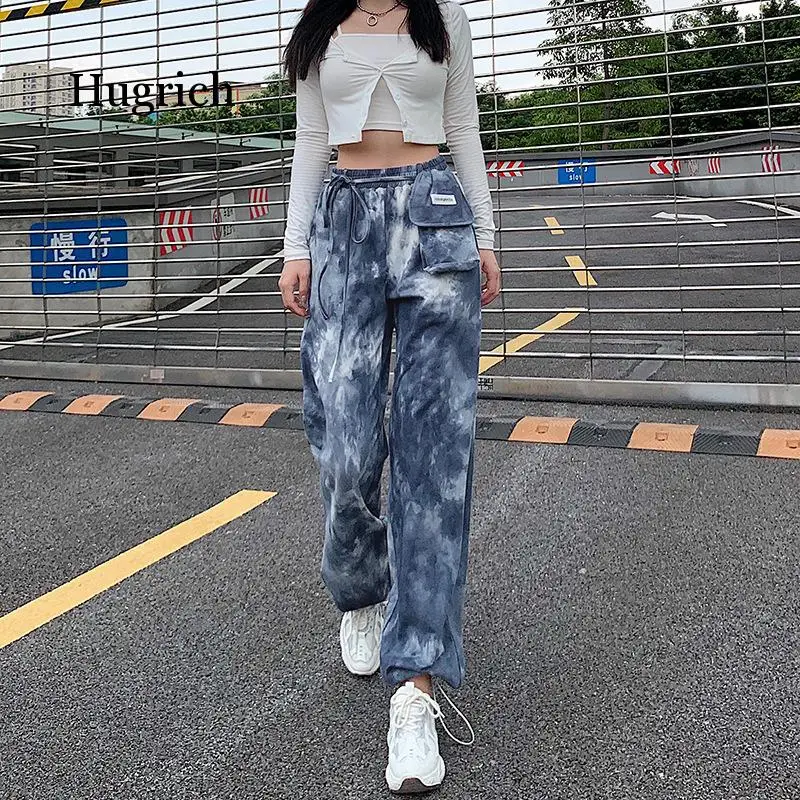 Женские прямые повседневные джинсовые брюки High Street с индивидуальным дизайном и