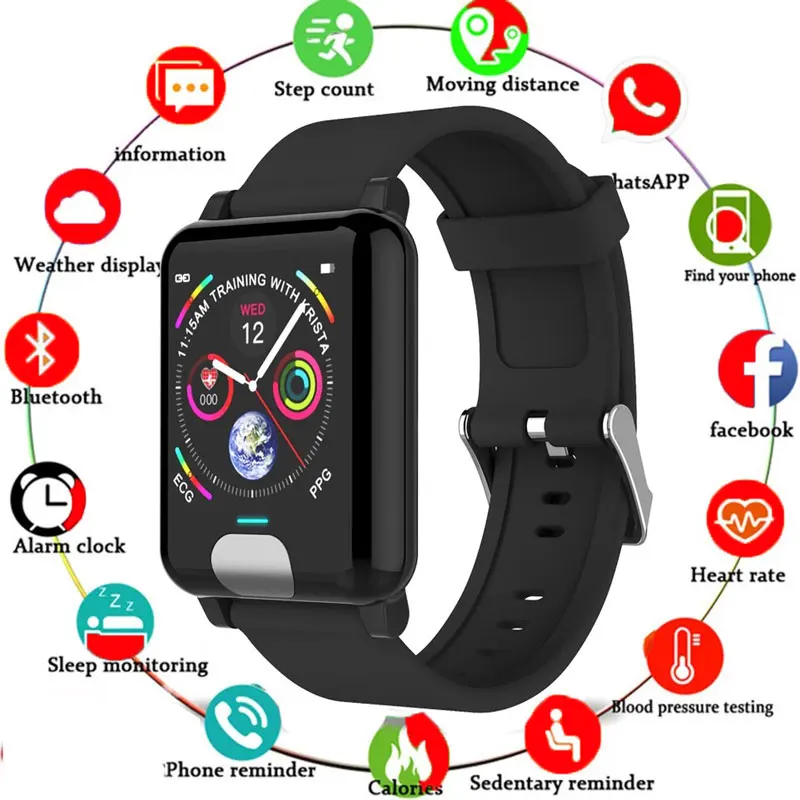 Ppg ЭКГ фитнес трекер для женщин и мужчин смарт здоровье hey band ip68 braselet пульсометр