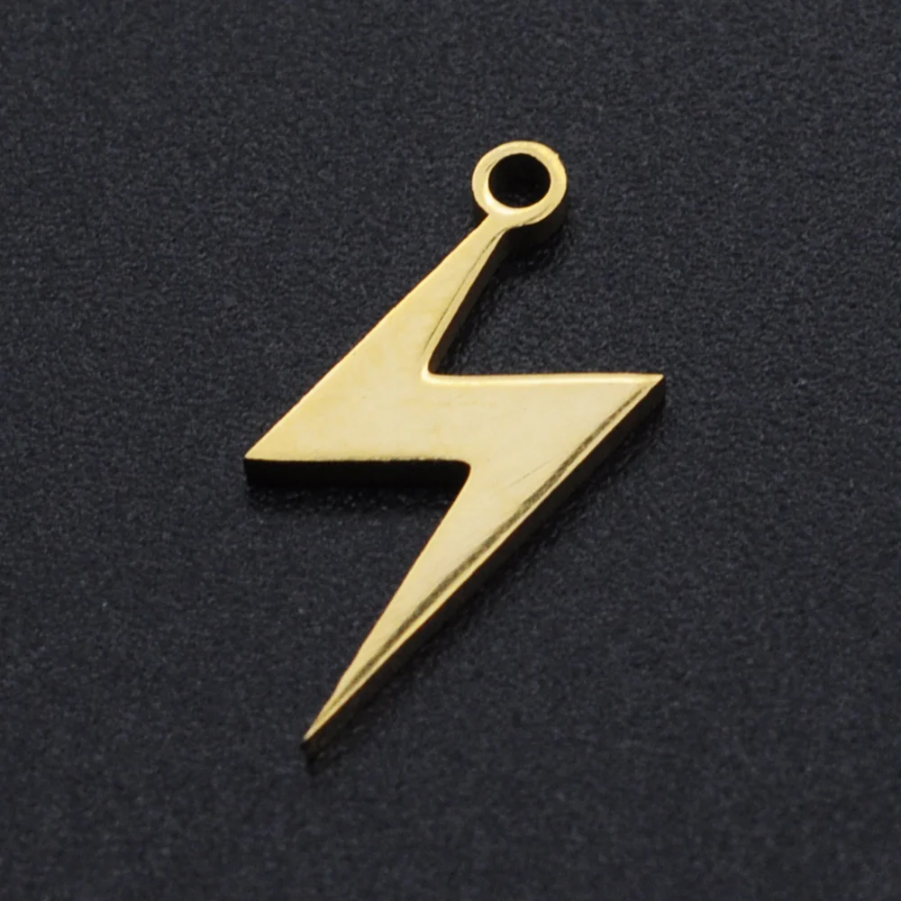 

5pcs 201 Stainless Steel Laser Cut Lightning Pendants For DIY Jewelry Making 16x7x1mm, Hole: 1.2mm