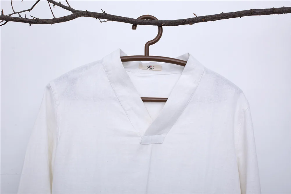 Мужские топы с воротником-стойкой в китайском стиле Свободные повседневные