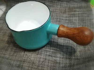 9 см эмаль мини кастрюля для молока, масло горшок с одиночными деревянная ручка деревянная электромагнитный сковорода кастрюля маленькая кастрюля