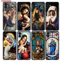 virgin mary christian silicone cover for apple iphone 13 12 mini 11 pro xs max xr x 8 7 plus 6 se phone case