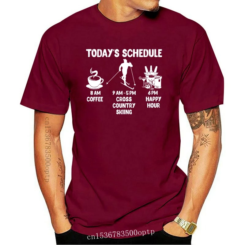 

New Funny Cross Country Skiing Tee T-Shirt fashion 2021 Summer Classical Solid Color Short Sleeve Loose Skull T Shirt