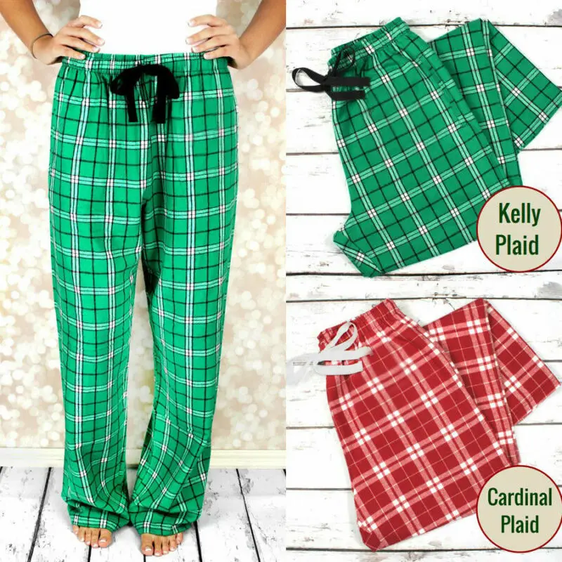 Женские свободные широкие брюки на завязках повседневные для сна в клетку