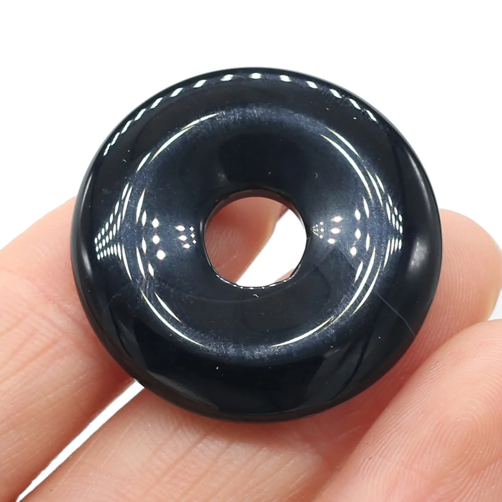 

1Pcs Natural Stone Amethysts Pendants Oblate Big Hole Malachite Crystal Beads for Necklace Earrings Jewelry Making DIY