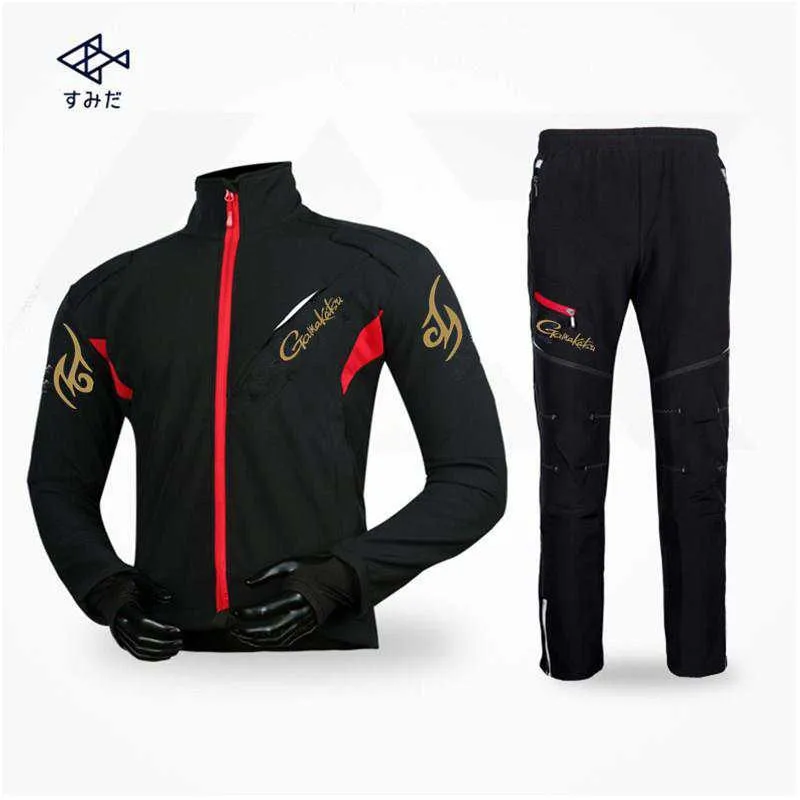 

2021 New Autumn Winter Gamakatsu Waterproof Fishing Clothing Set Fleece Warm Fishing Jacket Winter Fishing Clothes Breathable