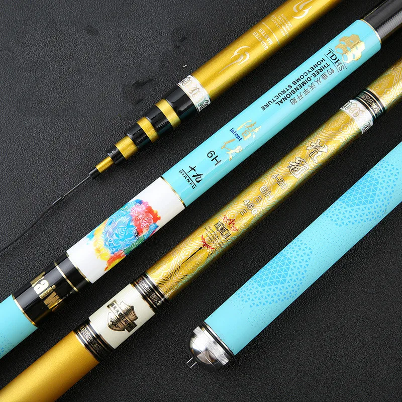 3.6m- 6.3mTaiwan Fishing Rod Black Pit Fishing Olta 19 Tonalty 6H Super Hard Hand Pole Carbon Long Sections Canne Fishing Tackle