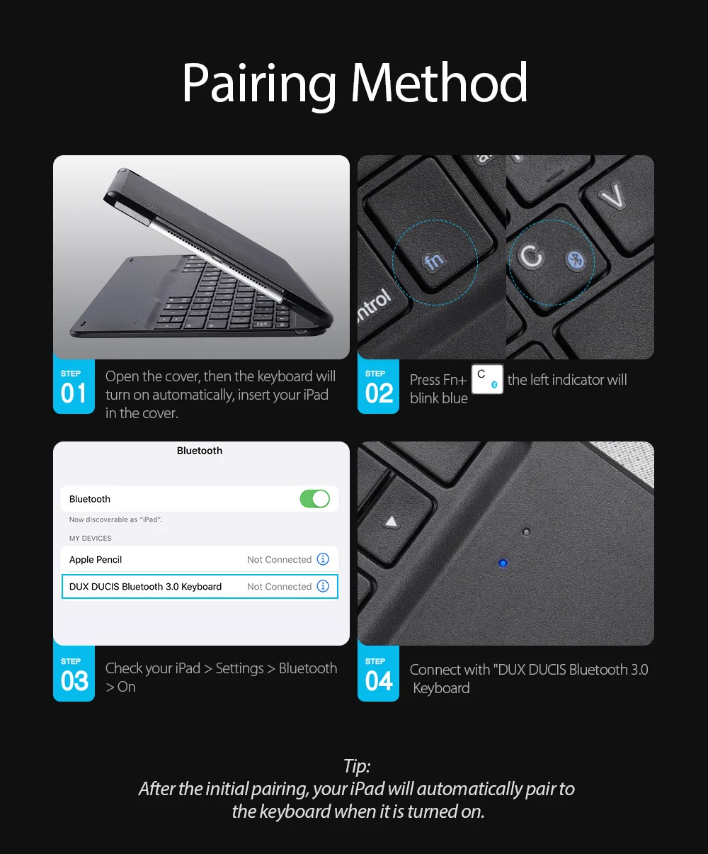 Беспроводная Bluetooth клавиатура чехол для iPad 5 6 чехол смарт-Обложка для планшета для iPad Air A1893 A1954 с держателем карандаша