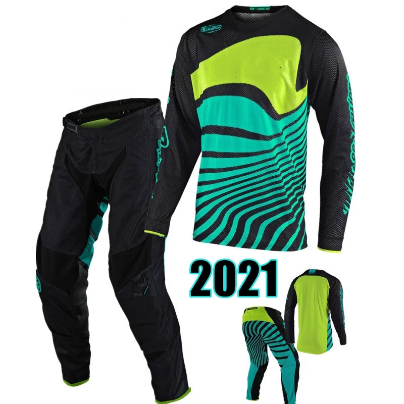 

Спортивный костюм для мотокросса, зеленая кофта и штаны, Mx Одежда для езды на мотоцикле, для горных велосипедов