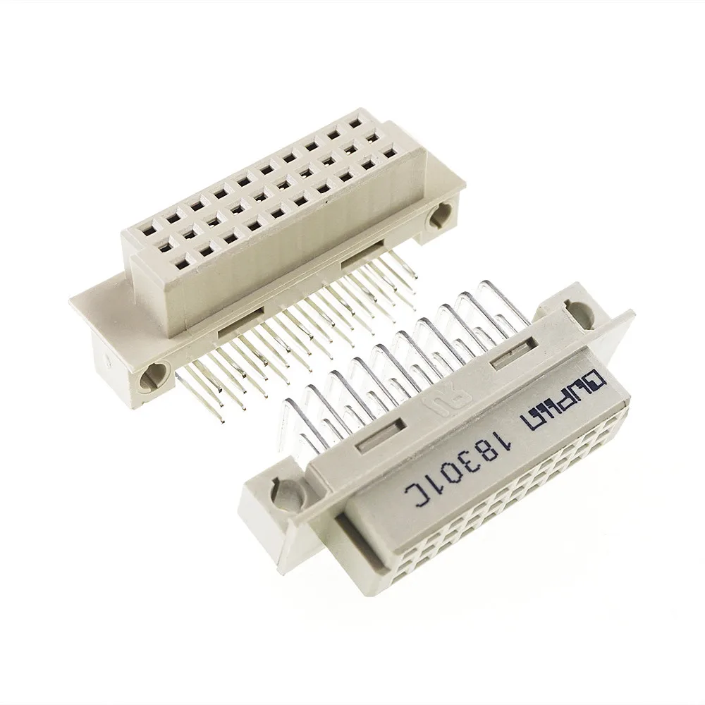 Разъем DIN 100 3 ряда 30 позиций штекер гнездо Вертикальный прямоугольный сквозной