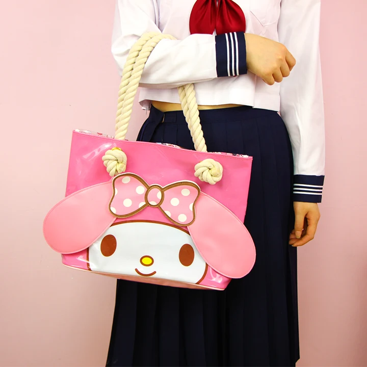 С рисунками из мультфильма My Melody Cinnamoroll Pompompurin бадбадтц-мару Сумки натуральной