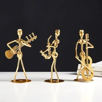hht nordic wrought iron art golden music character band ornaments creative home decoration desk bookcase tv cabinet gifts
