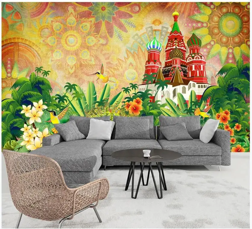 Пользовательские фото обои для стен 3 d идиллический пейзаж росписи тропический