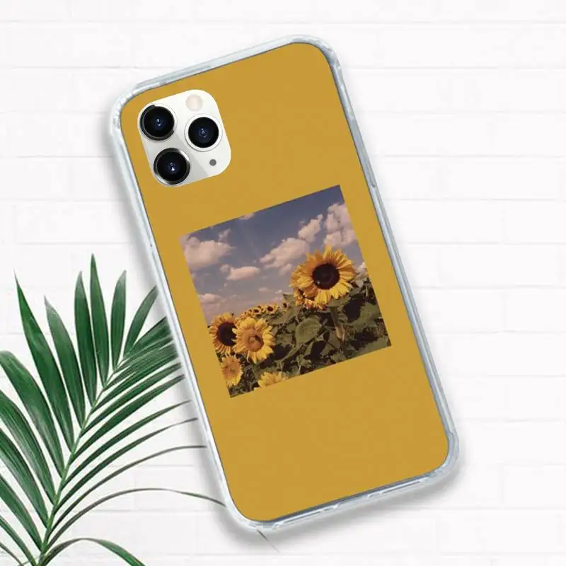 

Rose Flower Sunflower Phone Case Transparent for iPhone 11 12 mini pro XS MAX 8 7 6 6S Plus X 5S SE 2020 XR
