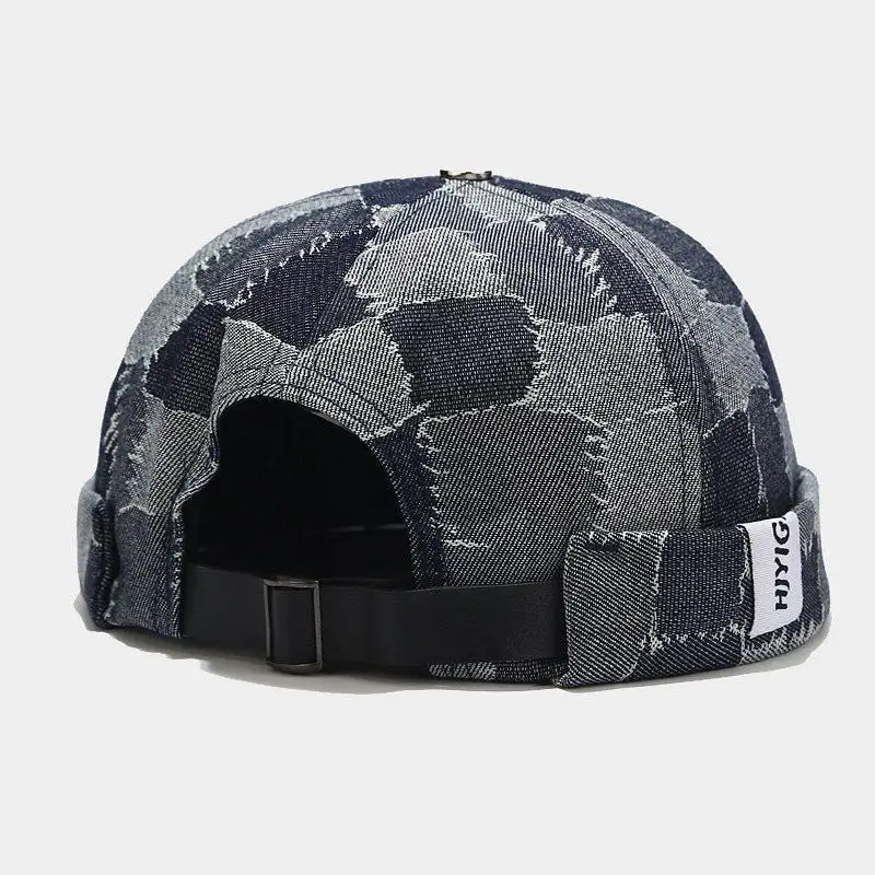 

LDSLYJR Vintage Docker Cap Brimless Hat Breathable Beanie Hats Cotton Adjustable plaid Landlord Sailor Cap Men and Women 15
