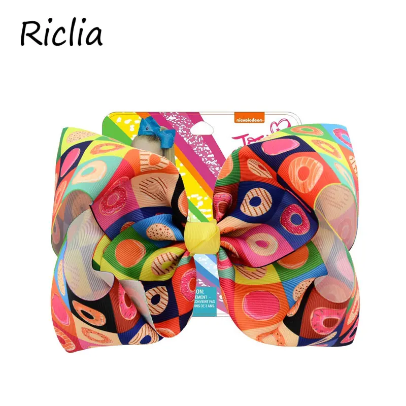 Riclia 6 шт./лот большой бант заколки для волос детей Красочные Красота ручной работы