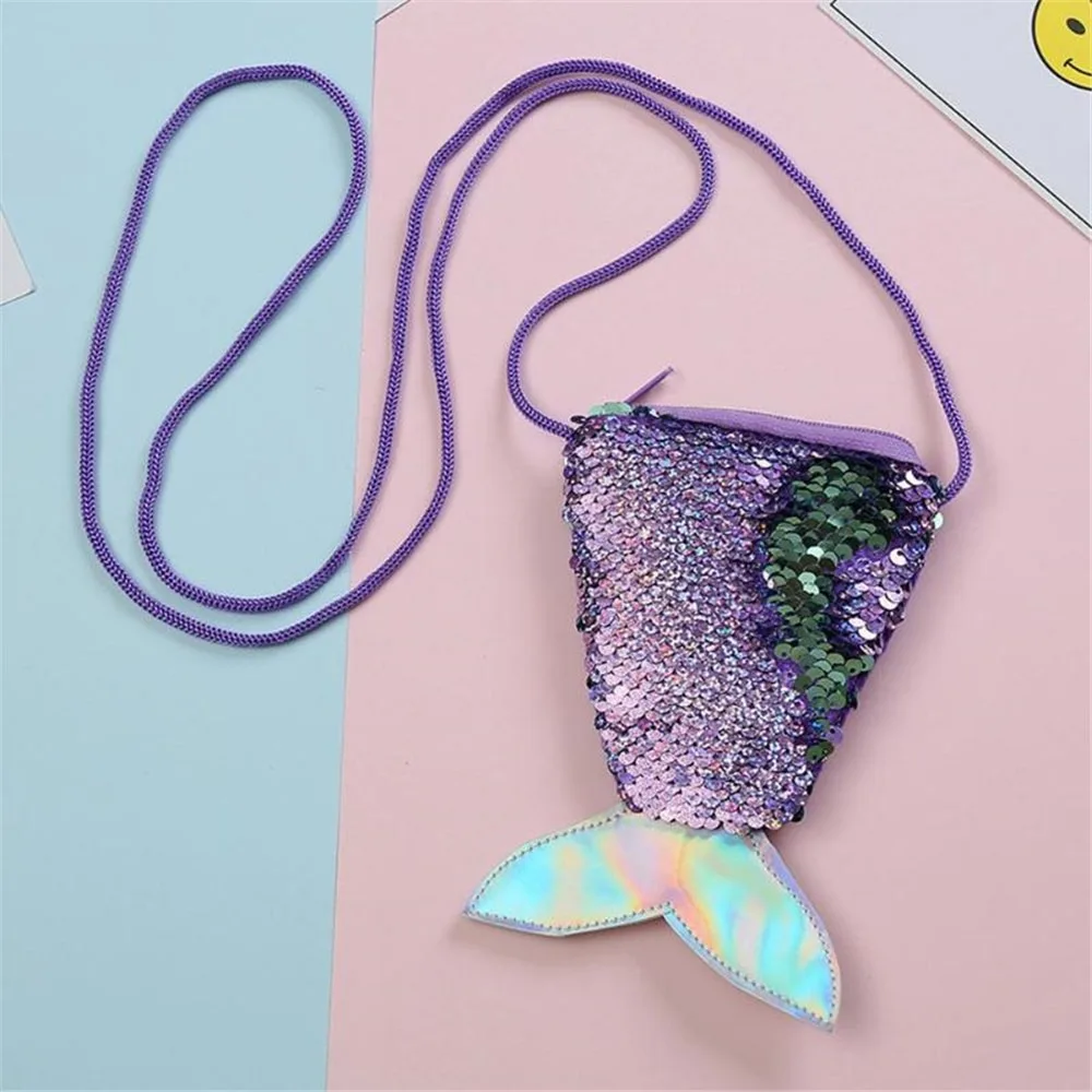 

Women Girl Sequins Coin Purse Wallet Pouch Crossbody Bag Leather Classic Black Brown For Kids Gifts