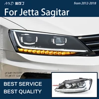 car lights for jetta sagitar 2012 2018 led headlights drl fog lamp turn signal low beam high beam projector lens accessories