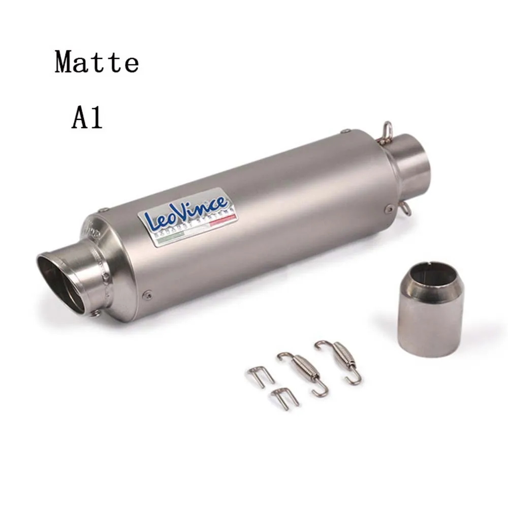 51mm Universal Motorcycle Stainless Steel Exhaust Modified Scooter Leovince Muffle Fit Most ATV With Sticker |