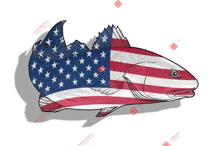 

Personality USA Redfish Red Fish Sticker Fishing Boat Truck Car Vehicle Window Bumper Decal