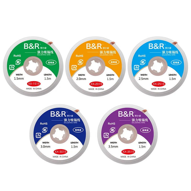 Оплетенный медный провод фитиль для удаления припоя олова впитывающий излишки