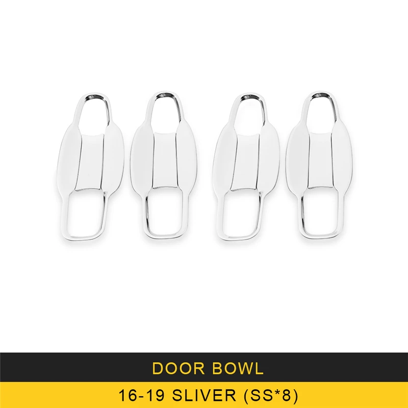 

CARMANGO Car Styling Door Handle Bowl Chrome Cover Trim Frame Sticker Exterior Accessories for Toyota Land Cruiser 200 2016-2018
