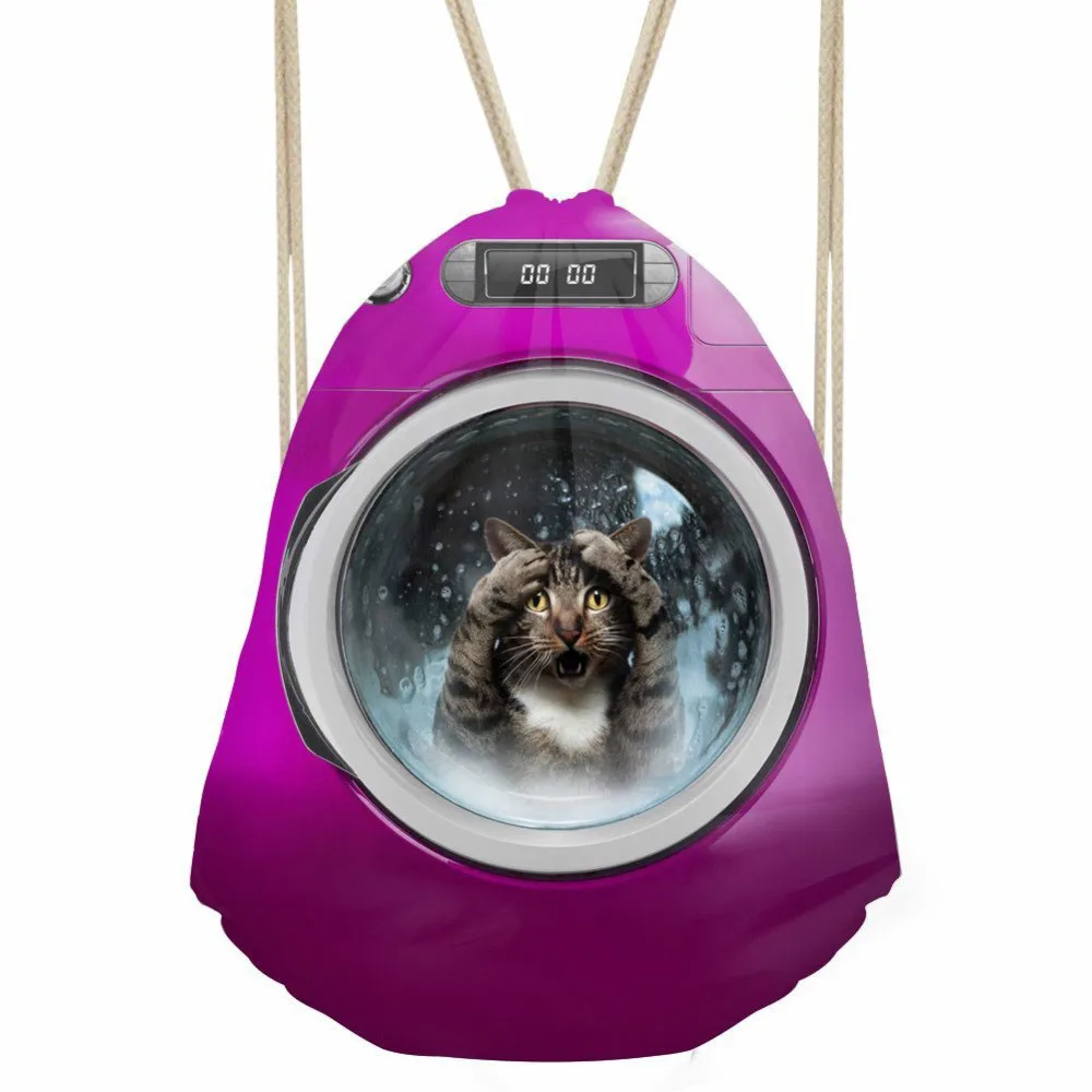 

Сумка на шнурке с рисунком кошки собаки, сумки для покупок для мальчиков и девочек, женские легкие карманы на шнурке