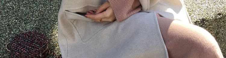 Женское зимнее пальто с длинным рукавом, теплое, черное, розовое, шерстяное, женское, элегантное, однобортное, шерстяное, длинное пальто, больше размера плюс, w090