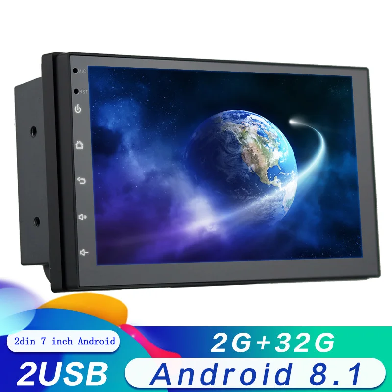 2din Android 8,1 система сенсорный экран 7 дюймов HD 2 DIN автомагнитола gps навигация Автомагнитола мультимедиа плеер
