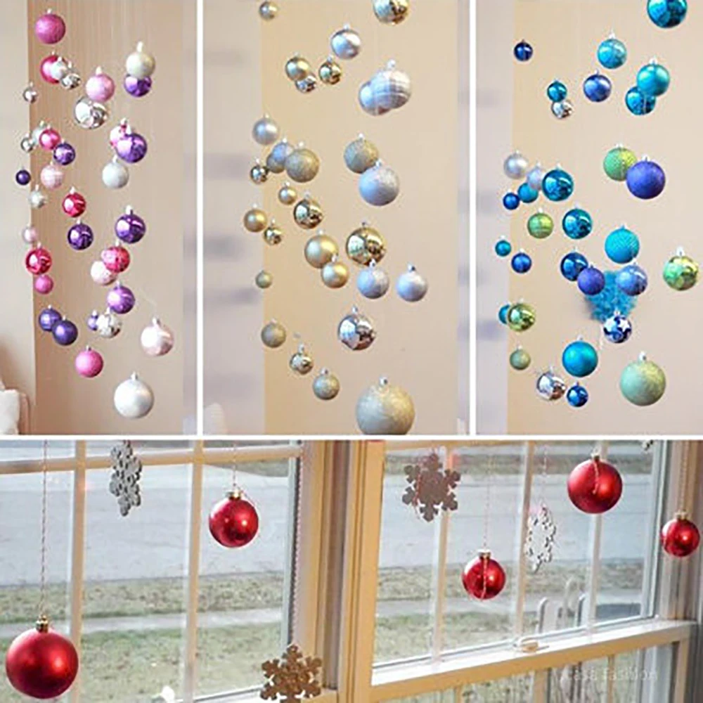 16pcs/lot Glitter Round Christmas Tree Decor Ball Plastic Hanging Balls for Xmas decorations | Дом и сад