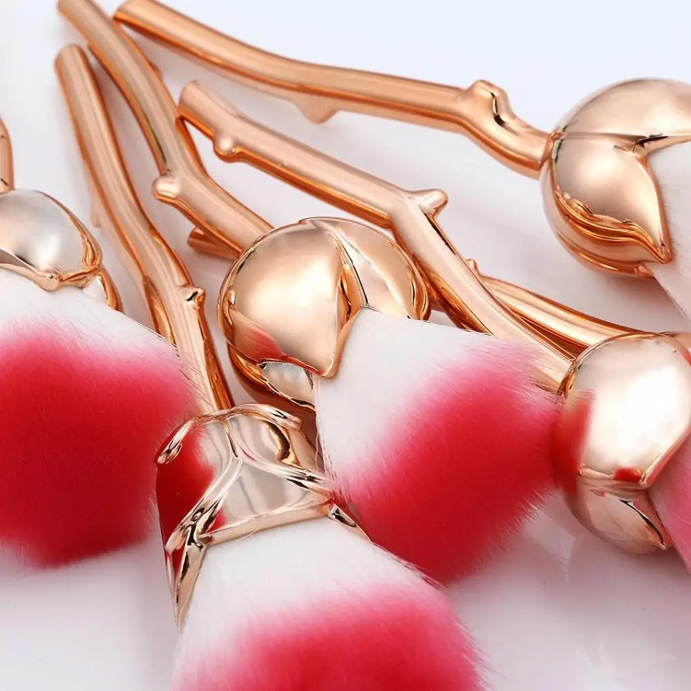 6 шт./компл. Цветочная зеленая ручка для основы под макияж искусственная пудра