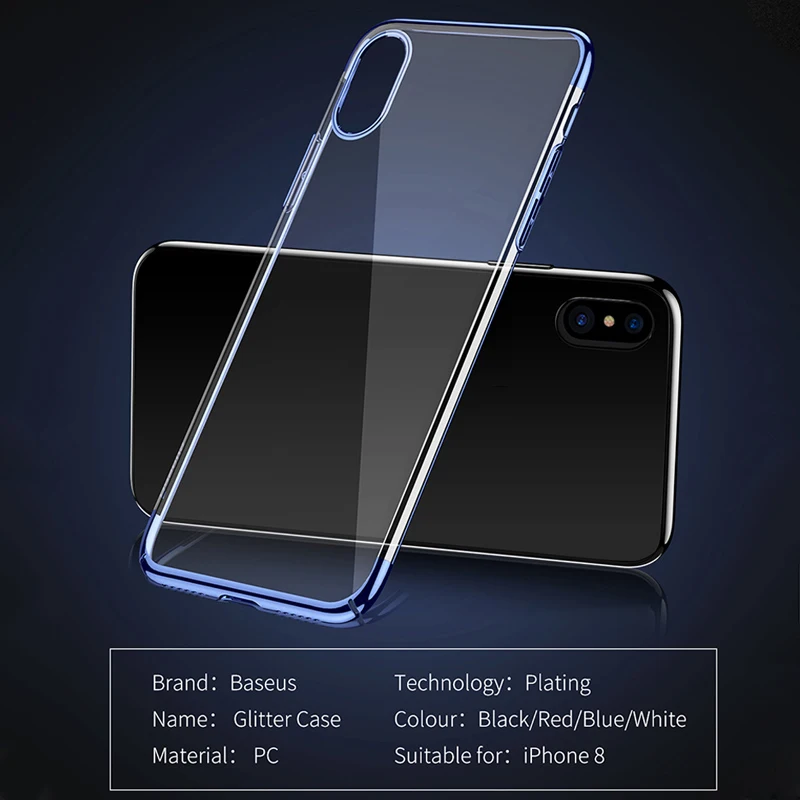Роскошный чехол для телефона Baseus iPhone X Capinhas ультратонкая жесткая задняя крышка из