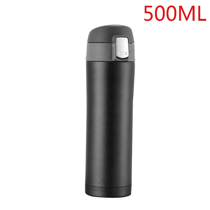500ML black Hoomall 350 мл Вакуумный термос из нержавеющей стали, кружка для кофе, чая, молока, портативная дорожная бутылка для напитков, Термокружка для дома и офиса - Цвет: 500ML black