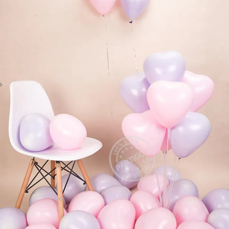 10 шт. 10-дюймовые воздушные шары с дизайном «сердце» Макарон цвета латексные шары матовые цветные воздушные шарики декор для вечеринки в честь Дня рождения Свадебный декор надувать глобальный