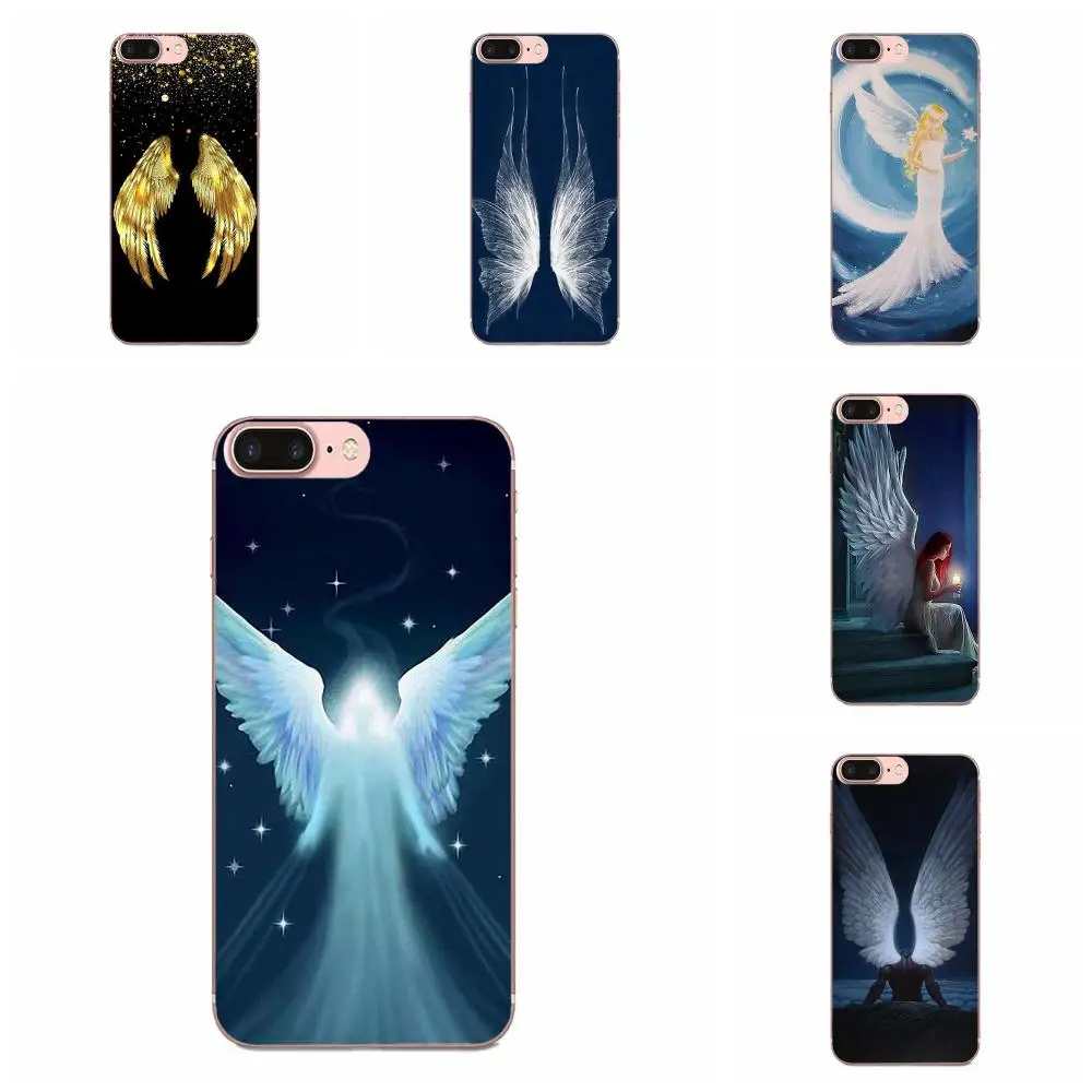 Роскошный резиновый чехол для телефона из ТПУ с крыльями ангела samsung Galaxy Note 5 8 9 S3 S4