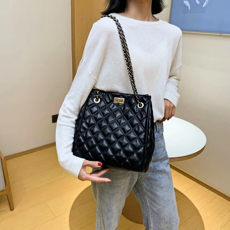 Вместительная женская сумка DikizFly на цепочке роскошные дорожные кожаные дамские